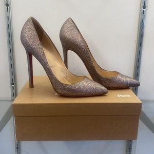 Louboutin Pigalle 120 Glitter Mini Multicolor pointy toe high heeled stilettos